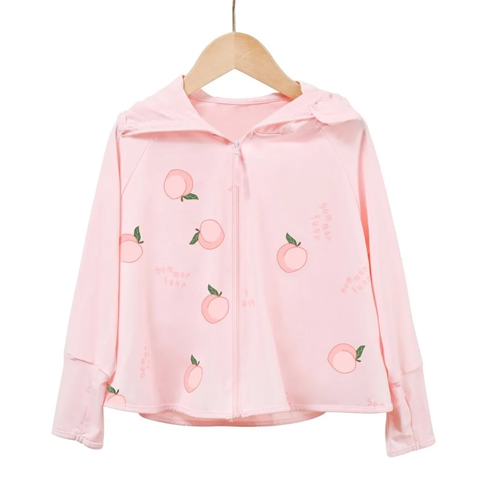 

Hat Kids Sunscreen Hoodie with Mask Veil Long Sleeve Arm Sleeves Children Sun Protection Clothing Thin Crop Top