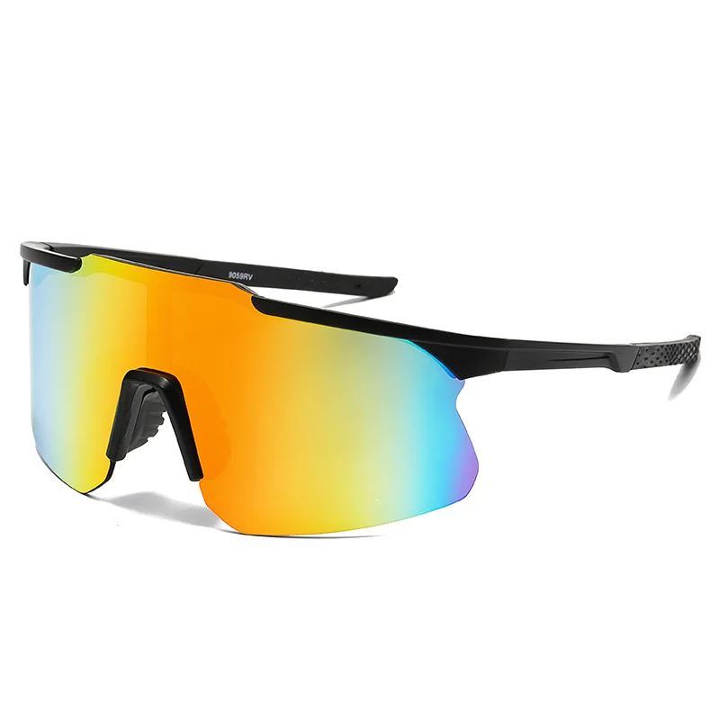 New sports sunglasses fashion colorful men's one-piece cycling sunglasses outdoor sunglasses real REVO coating