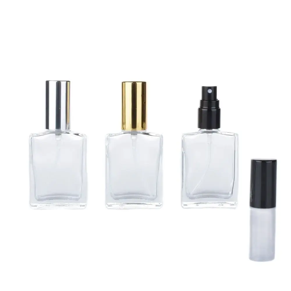 

25Pcs 15ML Clear Perfumes Bottle Frosted Cosmetics Container Square Glass Filling Spray Bottles Vials Parfum Travel Bottles 15g