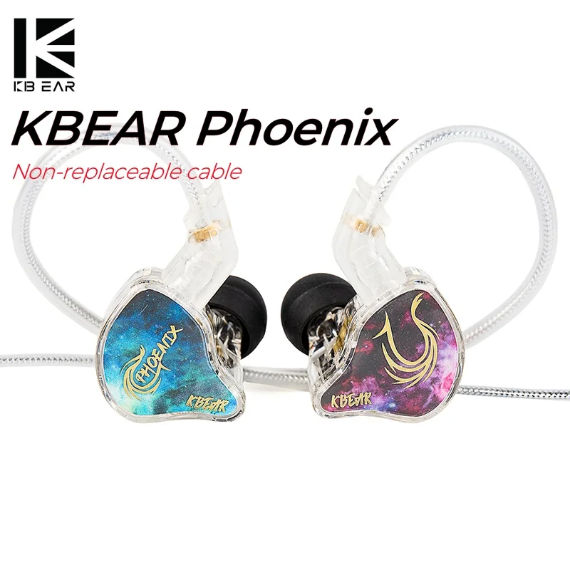

KBEAR Phoenix PT01 10mm PET Diaphragm Dual-Magnetic-Circuit Dynamic Driver In-Ear HIFI Earphones Non-replaceable cable