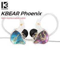 KBEAR Phoenix PT01 10mm PET Diaphragm Dual-Magnetic-Circuit Dynamic Driver In-Ear HIFI Earphones  Non-replaceable cable