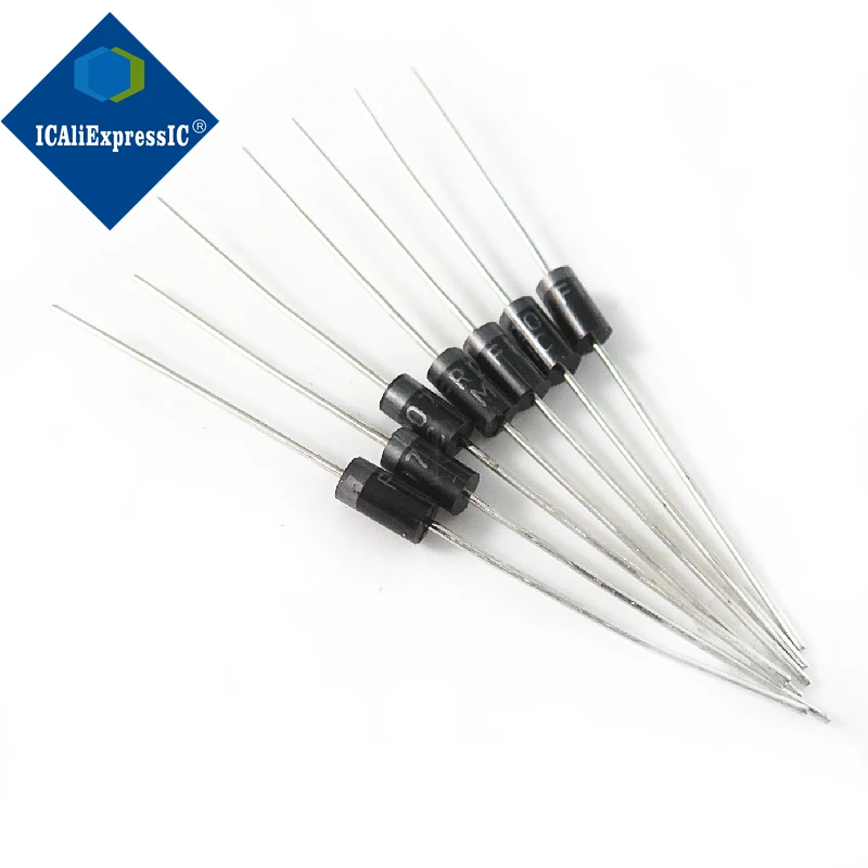 インライン高電圧高速回復整流ダイオード、fr207、do-41、10個