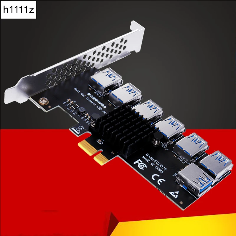 

PCIE 1 до 7 Райзер PCIE порт множитель USB3.0 Райзер PCI Express X16 адаптер PCI-E 1X до 16X карта Райзер для майнинга BTC