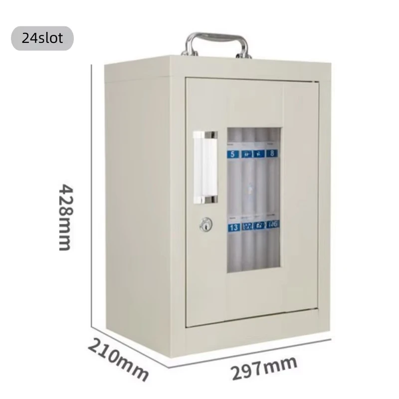 Low MOQ Steel Wall Mounted Mobile Phone Cabinet 24 36 Slots Transparent Window Company Employee Mobile Phone Storage Box