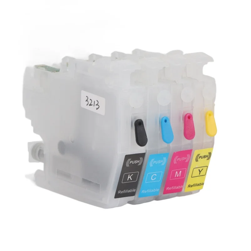 4 Pcs Ink Cartridge Magenta Blue Yellow Black Smoothly Clear Printing Refill Cartridge Replacement For Printers LC3213