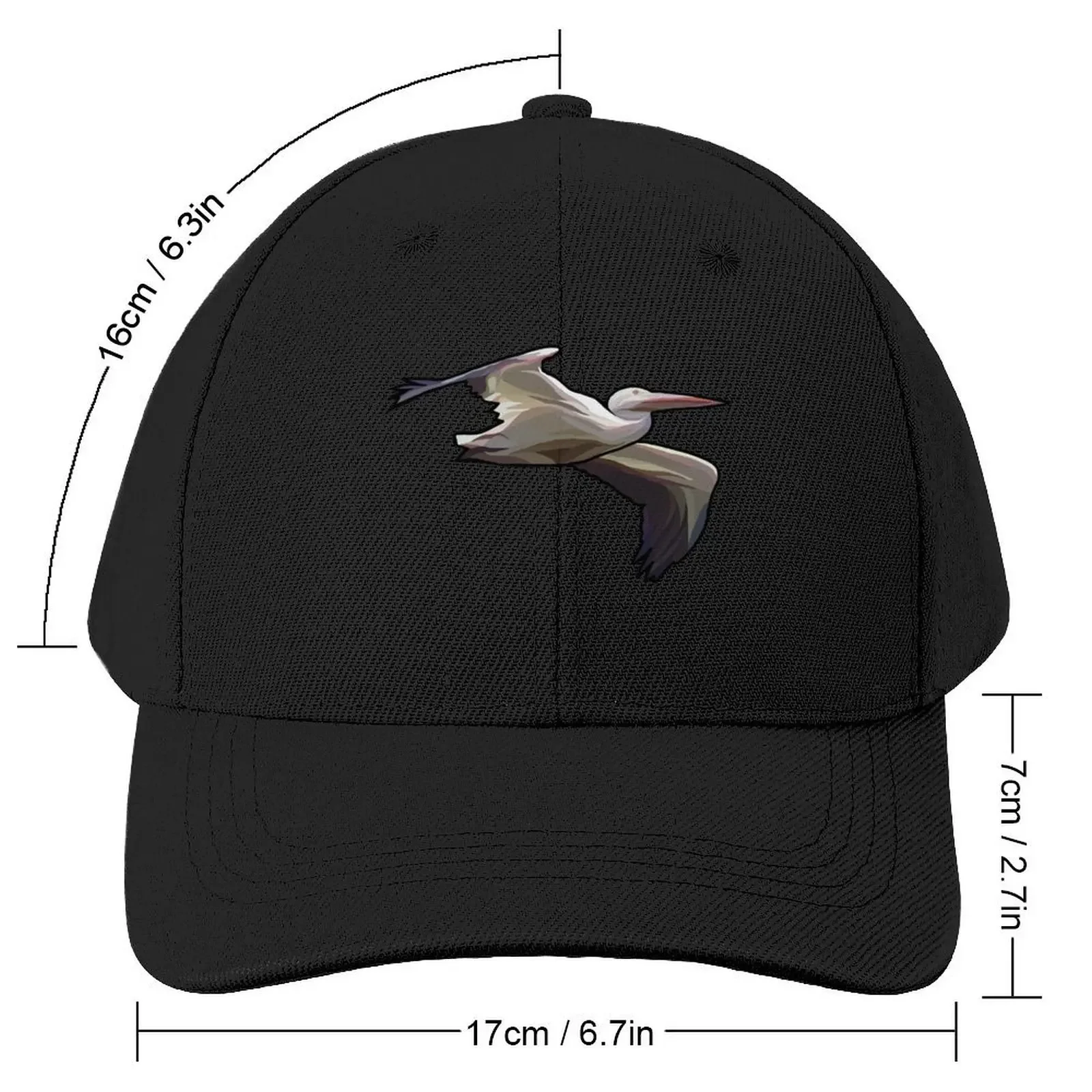 White Pelican Flying Baseball Cap beach hat Beach Outing Rave Hat Baseball Cap Baseball Men Women's