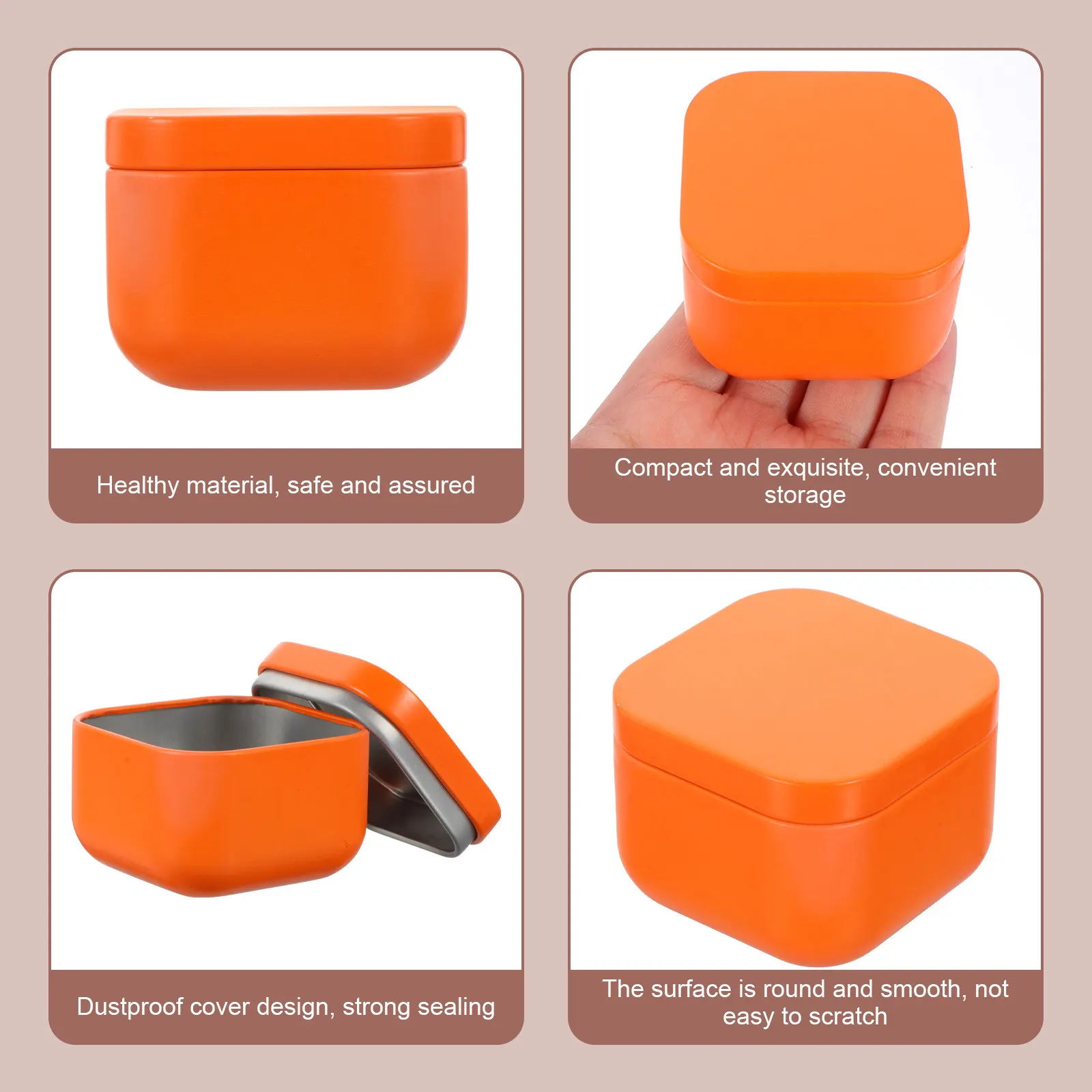 2Pcs Aromatherapy Iron Tins Strong Square Containers Perfect for DIY Making Storage Jars Small Tinplate Boxes