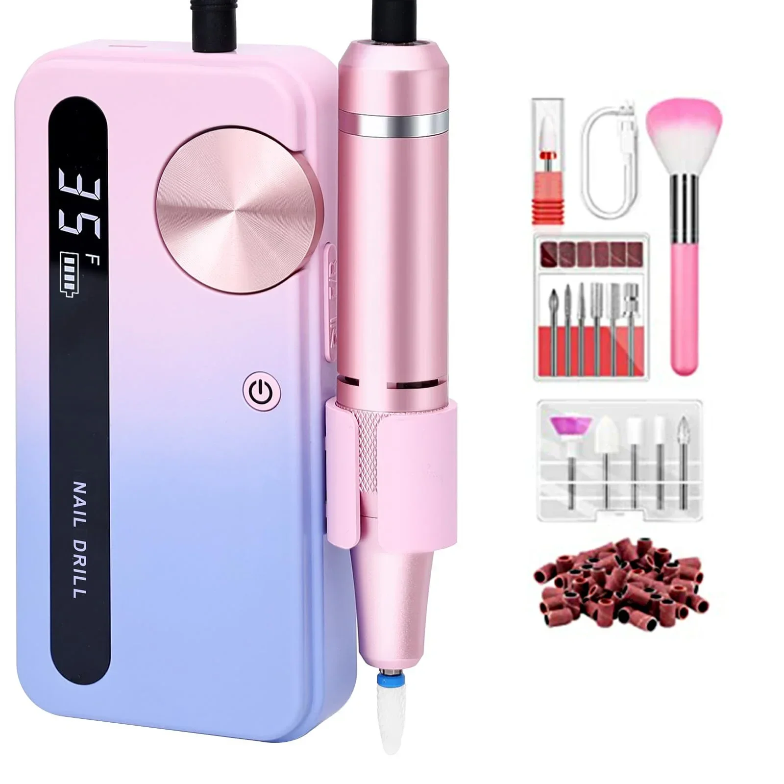 

Professional Electric Nail Machine 35000 RPM Cordless Nail Drill For Acrylic Nail Portable Rechargeable Nails File For Salon Use