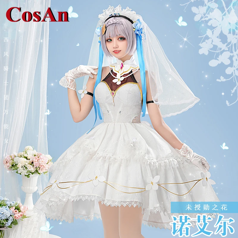 CosAn Game Genshin Impact Noelle Cosplay Costume Gorgeous Sweet Wedding Dress Activity Party Role Play Clothing