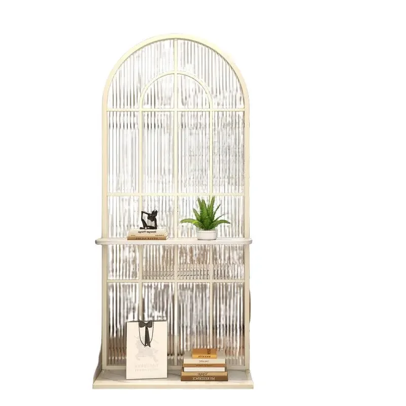 Household non-punching can be moved into the living room entrance Cream feng shui ripple Changhong glass screen partition block