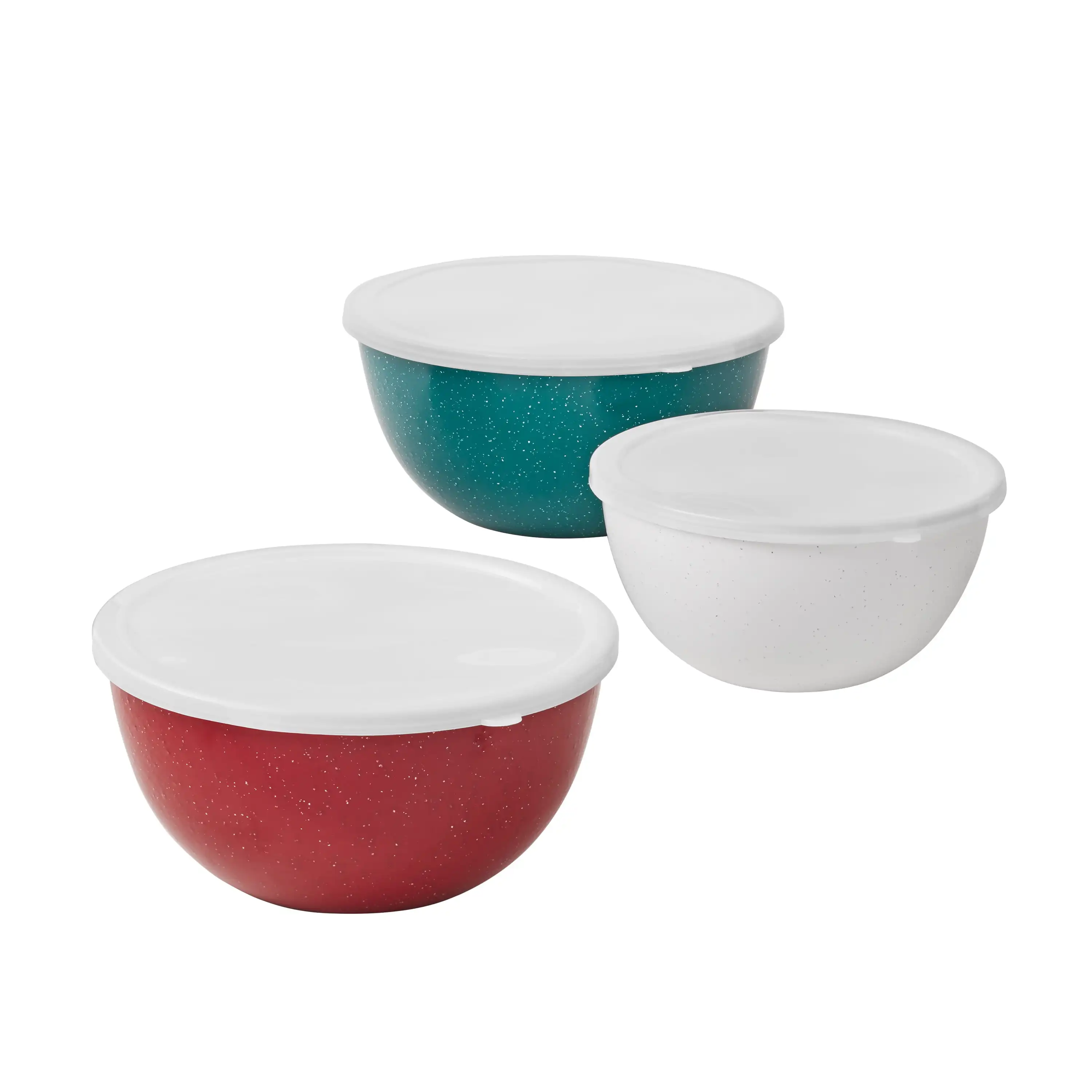 

6-Piece Enamel on Steel Mixing Bowls with Lids