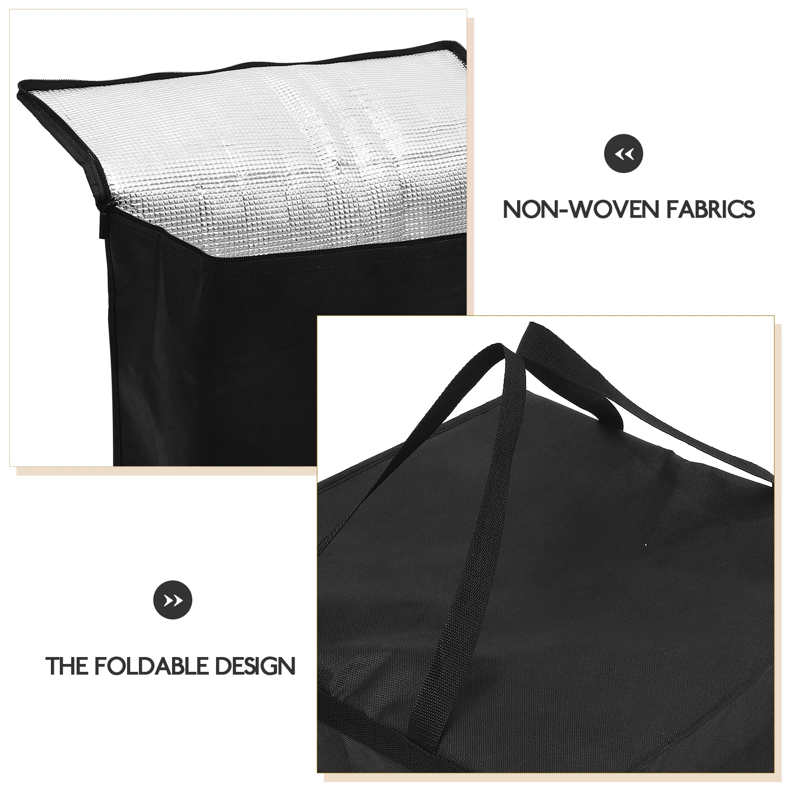 

Insulated Delivery Bag 50x50x20 5cm Large Capacity Pizza Takeout Food Bag Heat Preservation Portable Foldable Catering Supplies