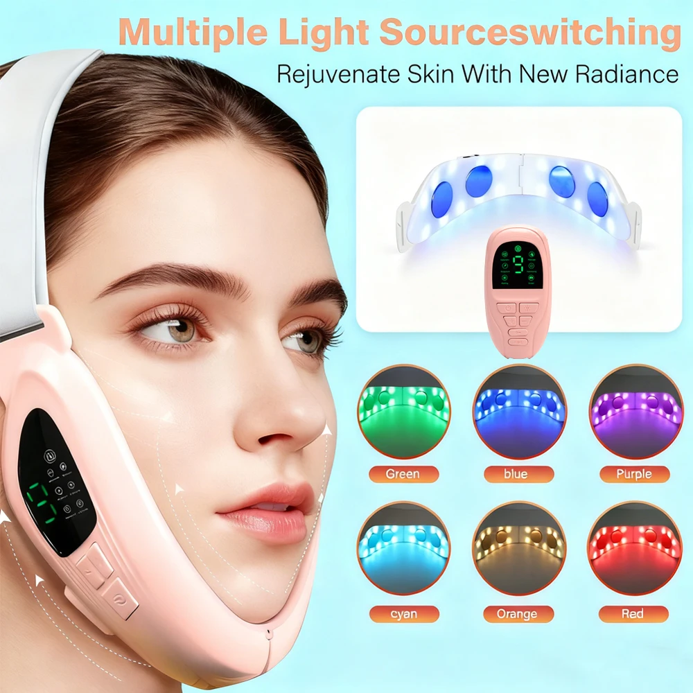 Microstroom Gezichtsmassager Dubbele Kin Verwijdering V-vormige Gezicht Spierstimulator Anti-Rimpel Lift Huid Schoonheid Apparaat Huidverzorging