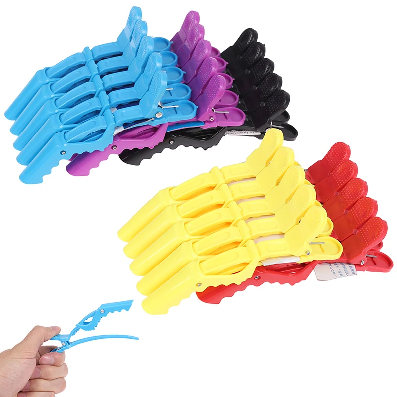 5Pcs Salon Hair Grip Crocodile Hairdressing ช่างตัดผมคลิป Professional Matte คลิปตัดผมแหนบ