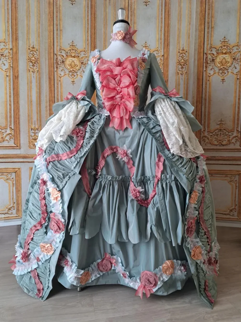 

Robe A La Francaise 1770s French Queen Marie Antoinette Ball Gown Georgian Victorian Court Rococo Baroque Royal Princess Dress