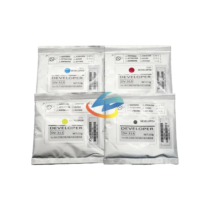 4PCS DV313 DV-313 Developer Powder for Konica Minolta Bizhub C-258 308 368 458 558 Compatible C308 C368 C458 C558 C658 CMYK/210g