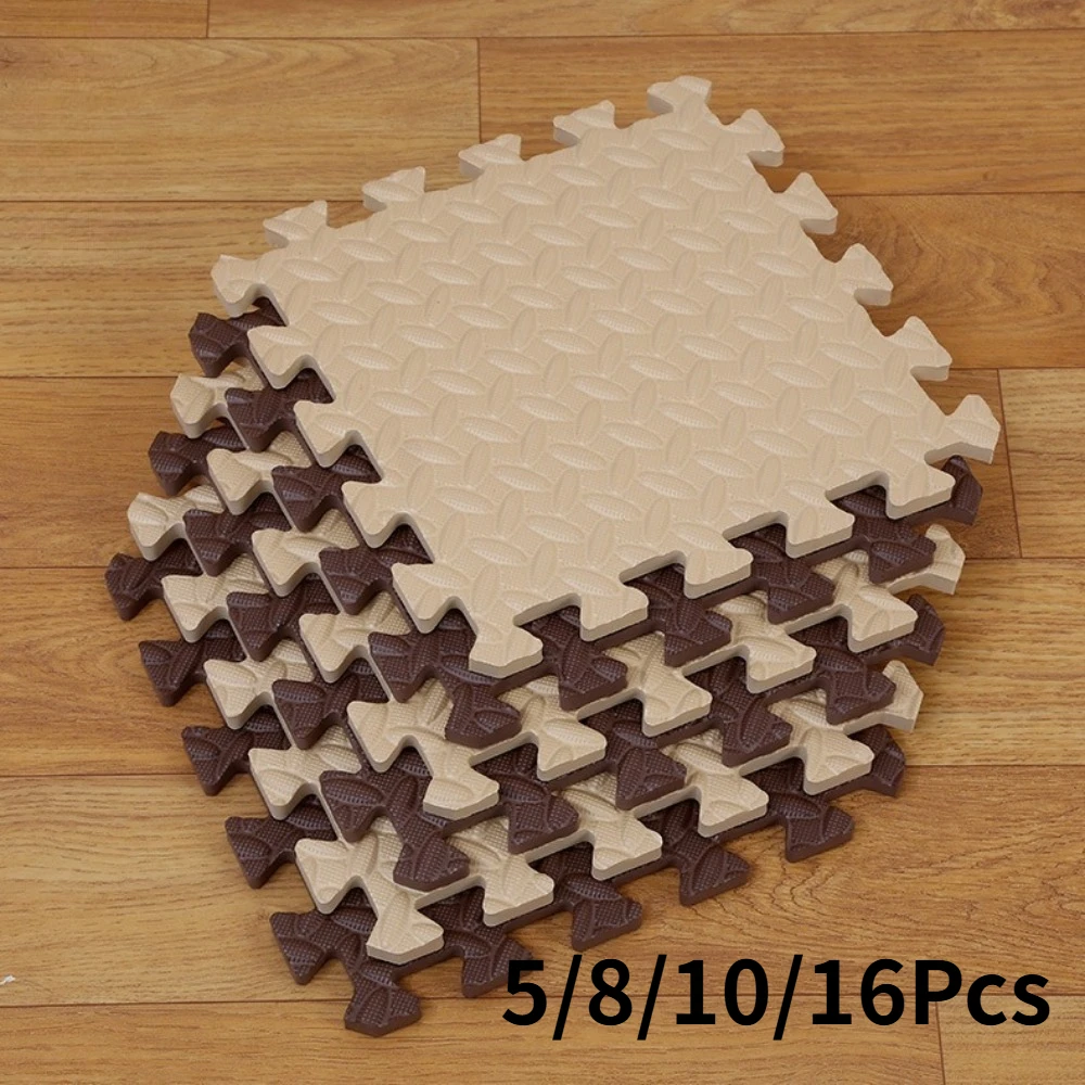 5/8/10/16Pcs Camel/Coffee Two Color Foam Puzzle Mat 30x30x1CM EVA Interlocking Exercise Foam Mat Workout Tiles Home Decoration