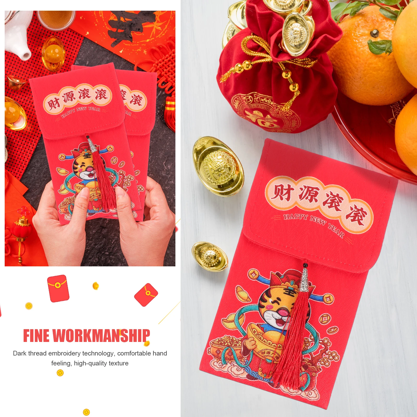 

1pc Cartoon Children's Red Envelope Cloth Alloy Wallet Chinese New Year Gift Packets Festive Style Money Bags