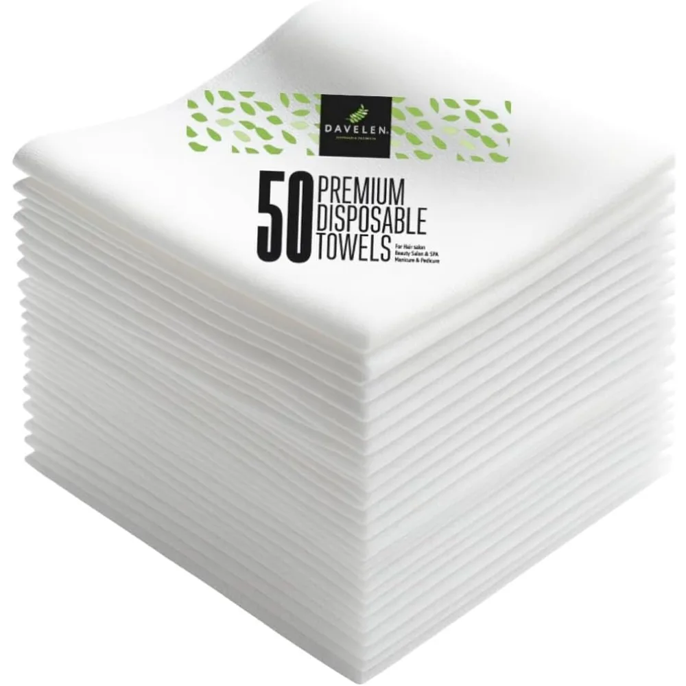 Disposable Large Luxury Towels 50 Count Spa Salon Soft Hair Face Body Eco Friendly 32x16