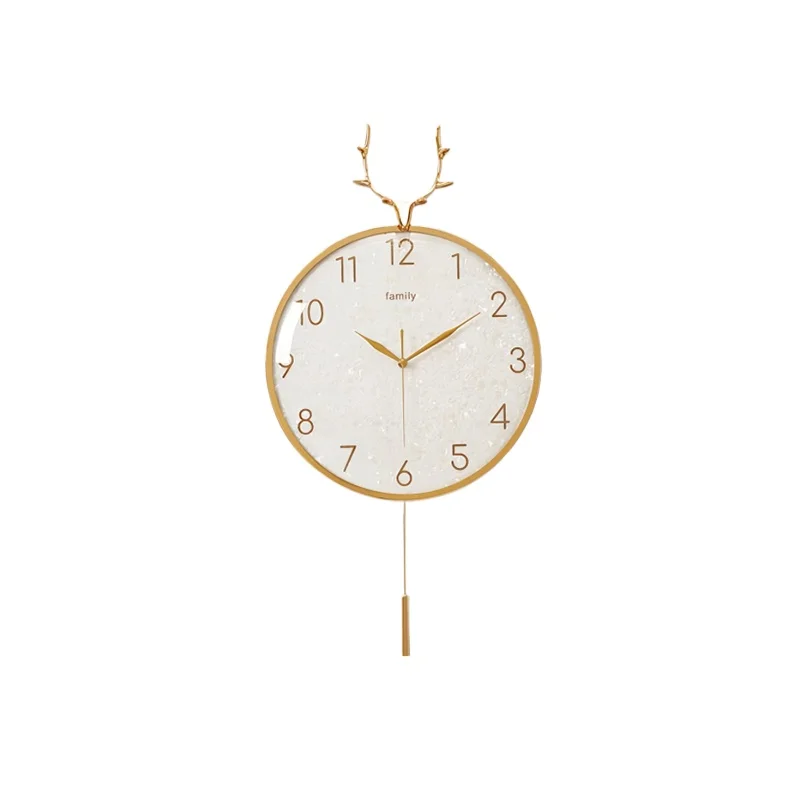 High-end handmade wall clock household living room creative silent wall watch radio  automatic timing free perforation