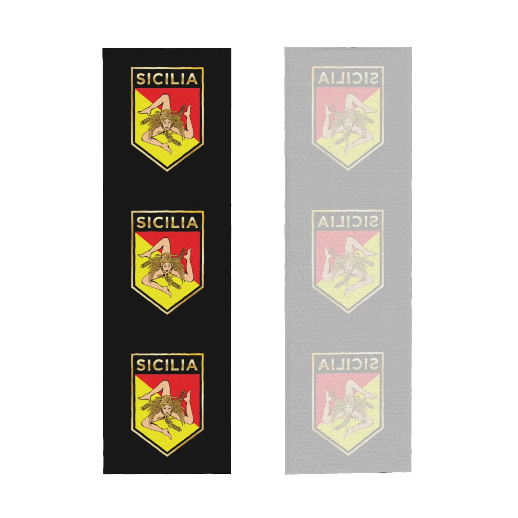 Sicilan Shield Cold Exercise Towel  Trinacria Sicily Flag Super Soft Breathable Instant Cooling Towel Yoga Towels