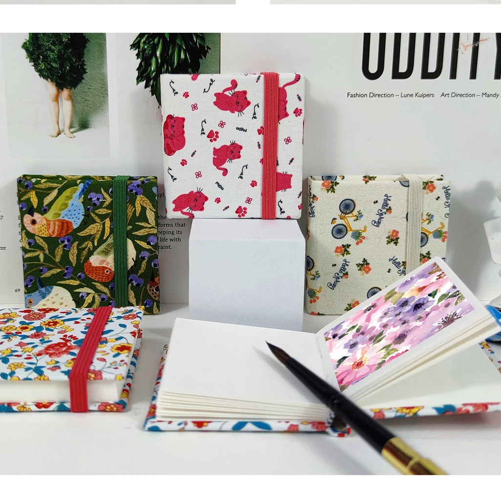 POTENTATE مربع صغير ألوان مائية كتاب كراسة الرسم 100% القطن 300 جرام 20 ورقة السفر المائية اللوحة ورقة الوسادة الفن اللوحة