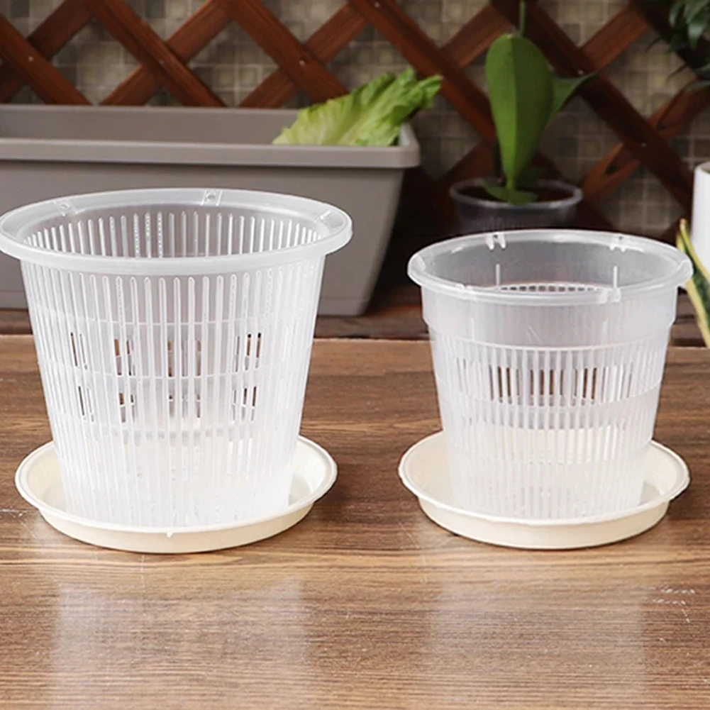 Flower Pots Mesh Planters Garden  Pots Transparent Breathable Container Drainage Hole Orchid Cattleya Planting Home Decor