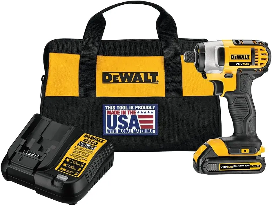 DEWALT 20V MAX Schlagschrauber-Kit, 1/4 Zoll, Akku und Ladegerät im Lieferumfang enthalten (DCF885C1)