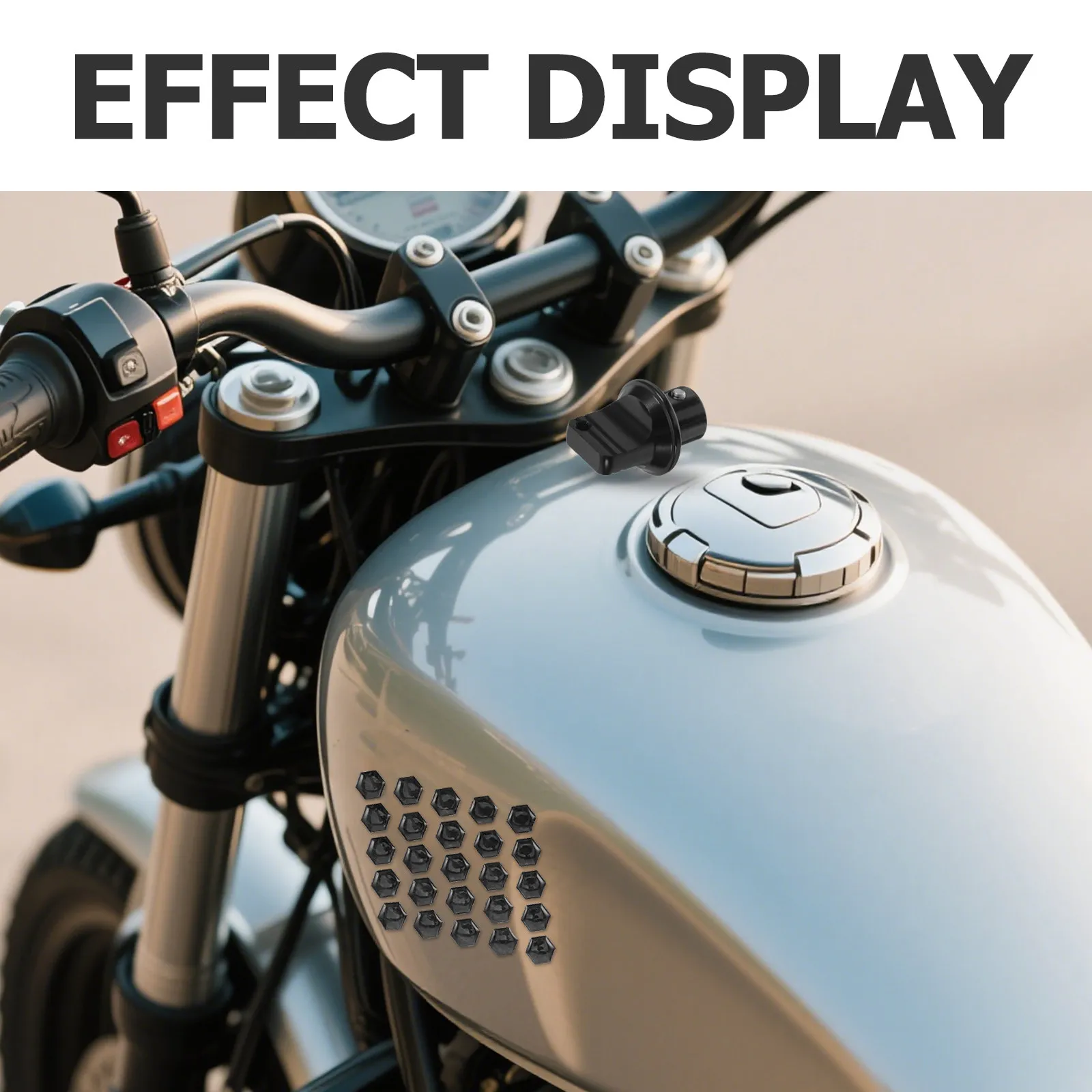1Sheet 3D Hexagonal Motorcycle Sticker Anti-Collision Shield for Scooters Motorbikes Scratch Resistance Easy Install Vehicle