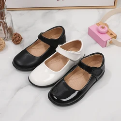 Appartamenti per bambini nero bianco Versatile ragazze scarpe in pelle principessa moda causale bambini scarpe da prestazione scolastica primavera autunno