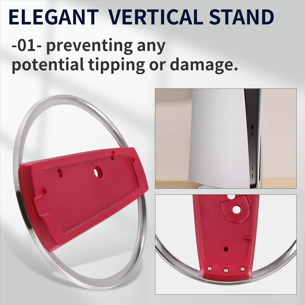 A567F Perfect ★◀◁Cooling Slim Vertical Stand for Base Great Heat Dissipation for / Slim Consoles Easy Installation Red