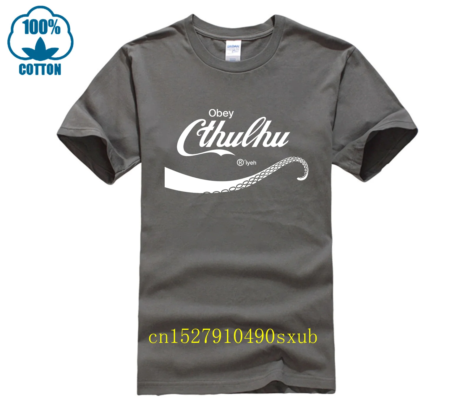 Fashion T Shirt 100% Cotton    brand men shirt Obey Cthulhu casual o-neck loose summer T shirt for men