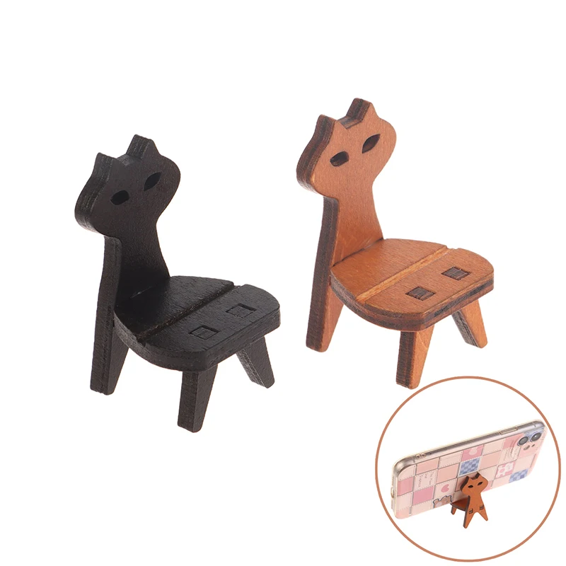 1:12 Dollhouse Miniature Pumpkin Chair Model Halloween Scene Decorate Toy Micro Scene Construction Prop Cat Chair Phone Holder