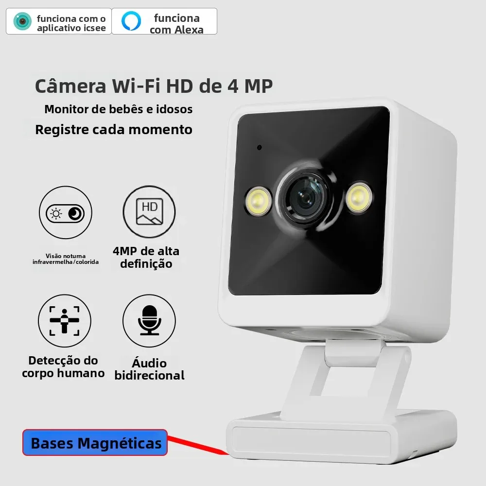 4mp-2k-mini-camera-de-seguranca-wi-fi-interna-base-magnetica-hd-visao-noturna-ai-deteccao-humana-icsee-camera-de-vigilancia-audio-de-2-vias