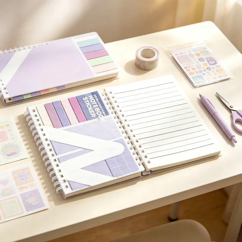 1pc 14.5×10.5 Pastel Loose-Leaf Sticky Notes, Rewritable Repositionable Index Tabs for Student, Office & Home Organizing