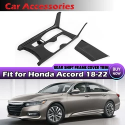 Carbon Fiber Black Interior Gear Shift Box Panel Frame Cover Molding Trim For Honda Accord 2018 2019 2020 2021 2022