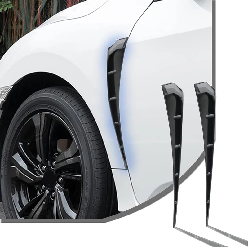 

2 Pcs Universal Car Fender Side Vents ABS Spoiler Fender Decorative Stickers Car Side Fender Vent Air Wing Cover Trim Accessorie
