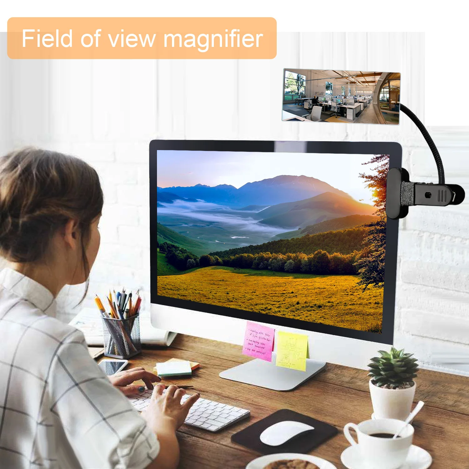 コンピューターデスクのオフィスの個人的なプライバシー安全フレキシブルクリップのための拡大鏡セキュリティフィールドビジョン