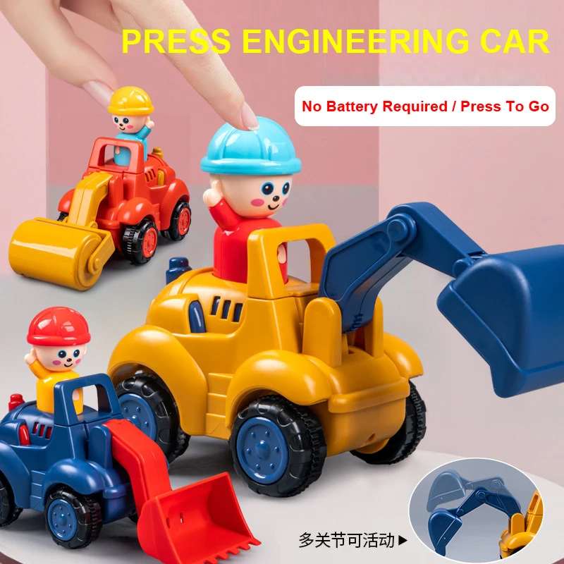 Press Inertia Driving Engineering Vehicle, Simulate Joint Mobility, Environmentally Friendly And Anti Fall Children's Fun Toy