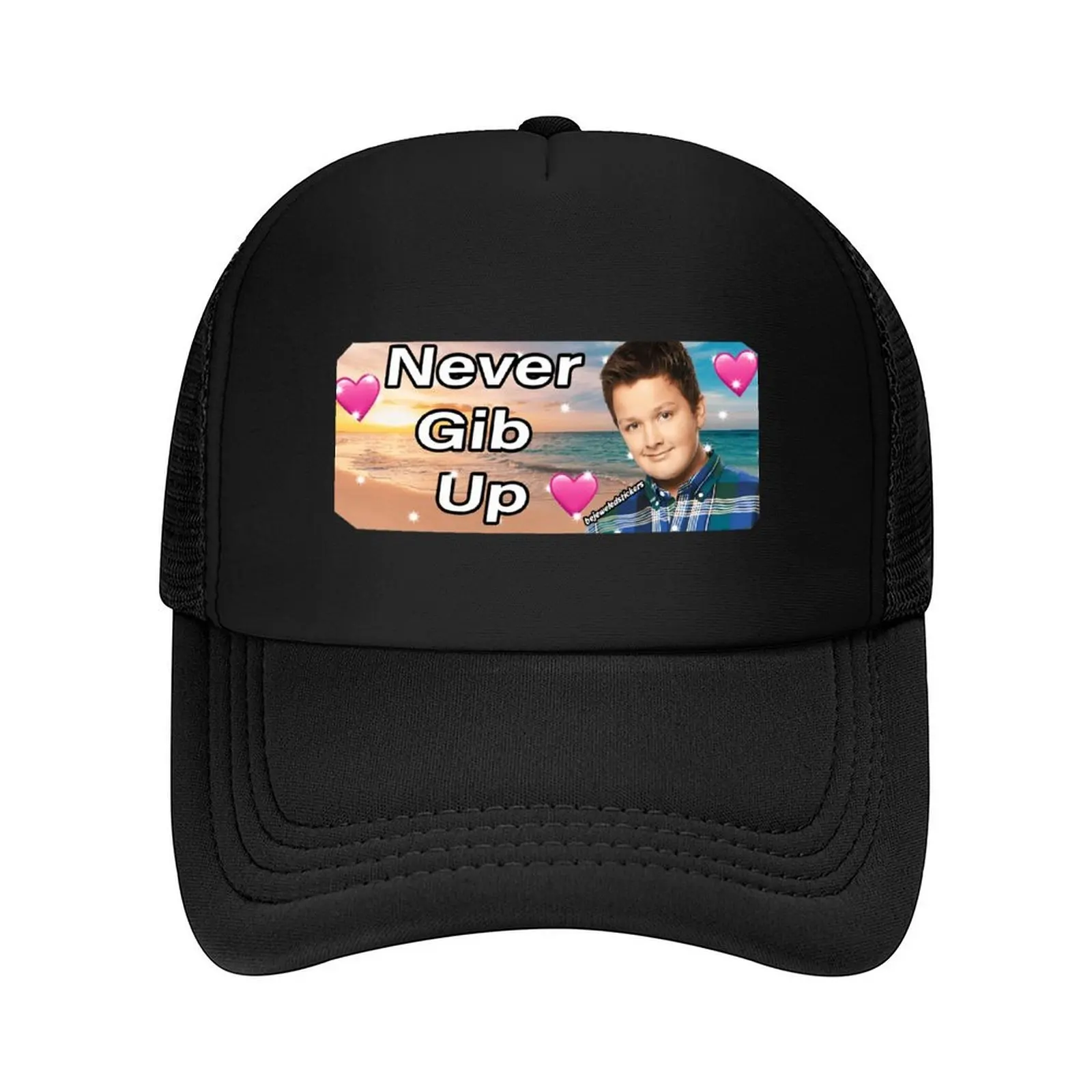 

Never gib up bumper Sticker Baseball Cap Vintage Horse Hat Hat Man Luxury Rugby Female Men's