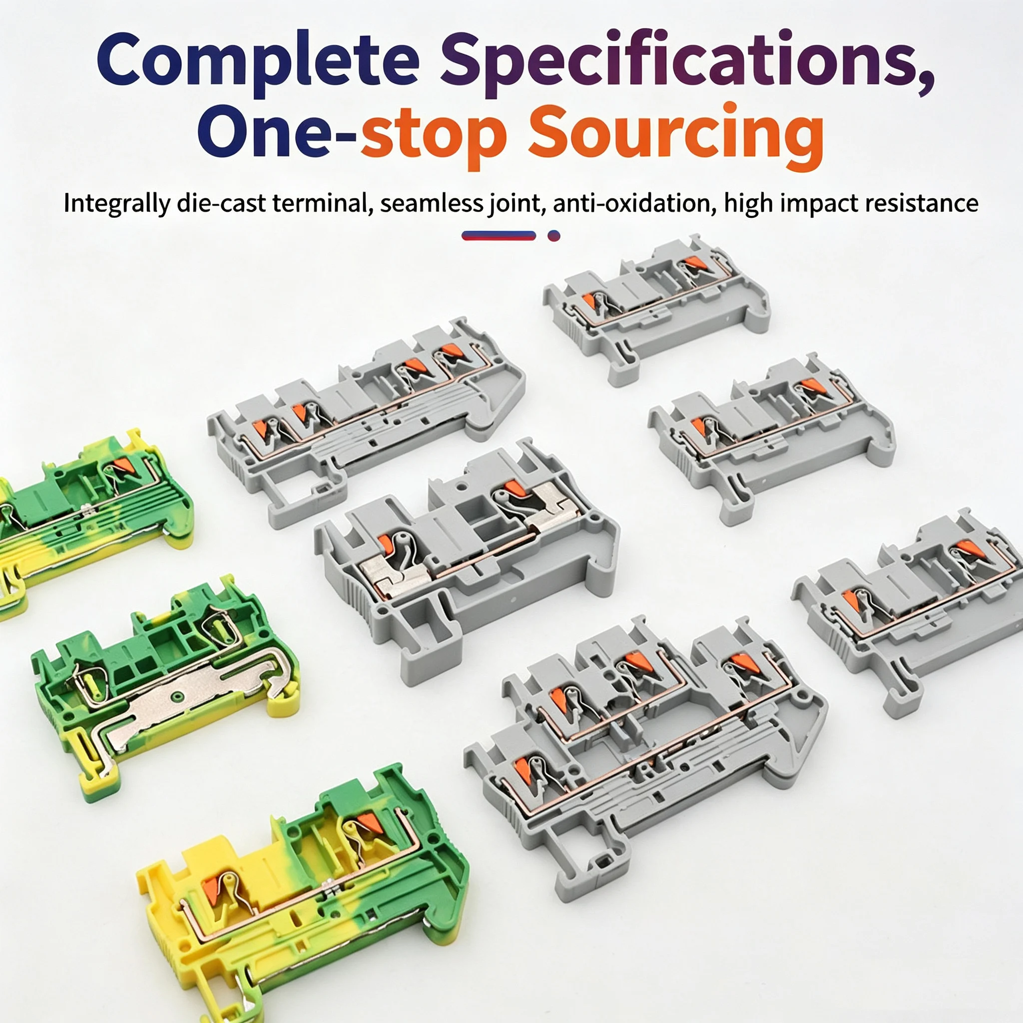 PT2.5 series push in double-layer guide rail terminal block 2-layer 2.5mm ² plug type wire connector