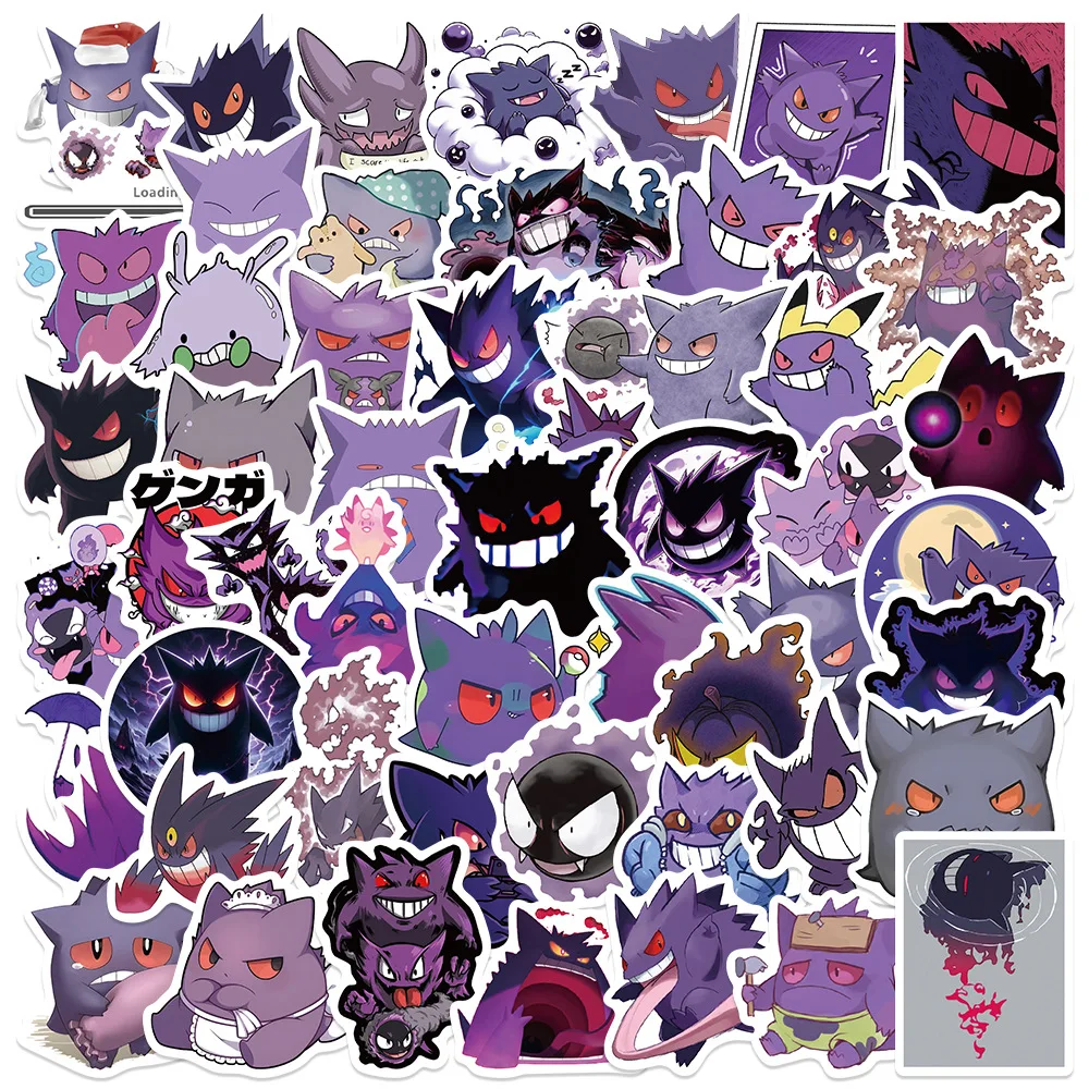 10/30/50PCS Pokemon Cute Gengar Anime Stickers Decal For Kid DIY Laptop Scrapbook Fridge Graffiti Funny Cartoon Sticker Toy Gift