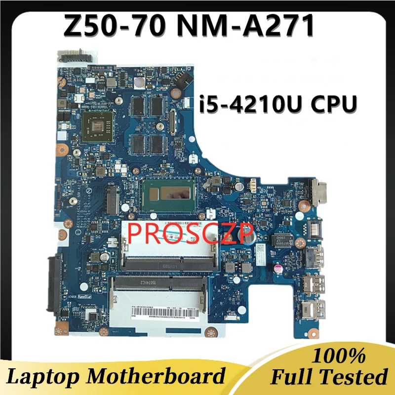 ACLU1/ACLU2 NM-A271 High Quality Mainboard For LENOVO G50 G50-70 Z50-70 Laptop Motherboard With i5-4210U CPU 100% Full Tested OK