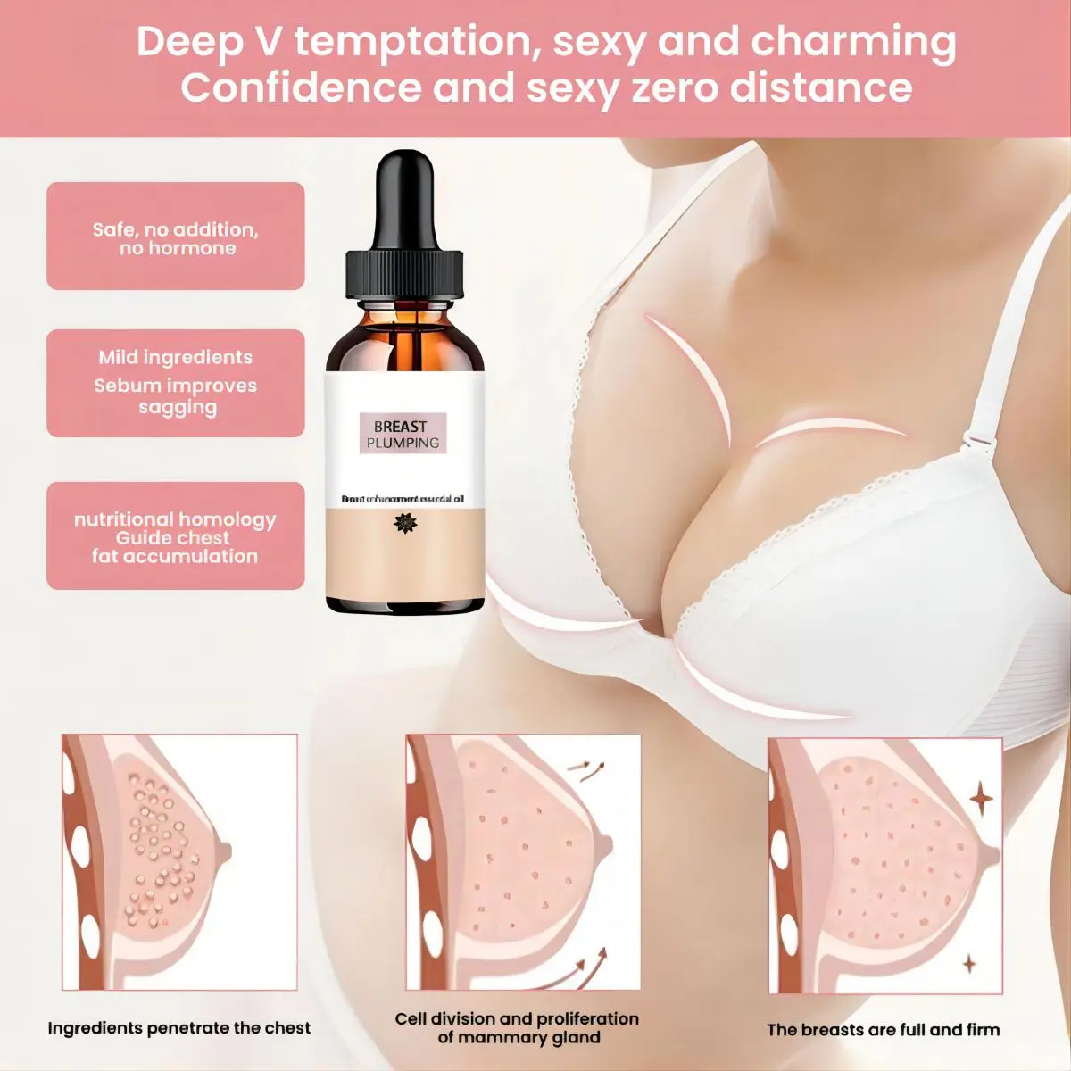 Bust Massage Oil quick cup lifting Increase elasticity firm and tangible healthy breast care