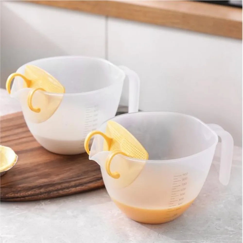 Equipped with Filter Plate Filter Measuring Cup Eagle Beaked Cup Mouth Built-in Filter Plate Whisking Bowl Multifunctional