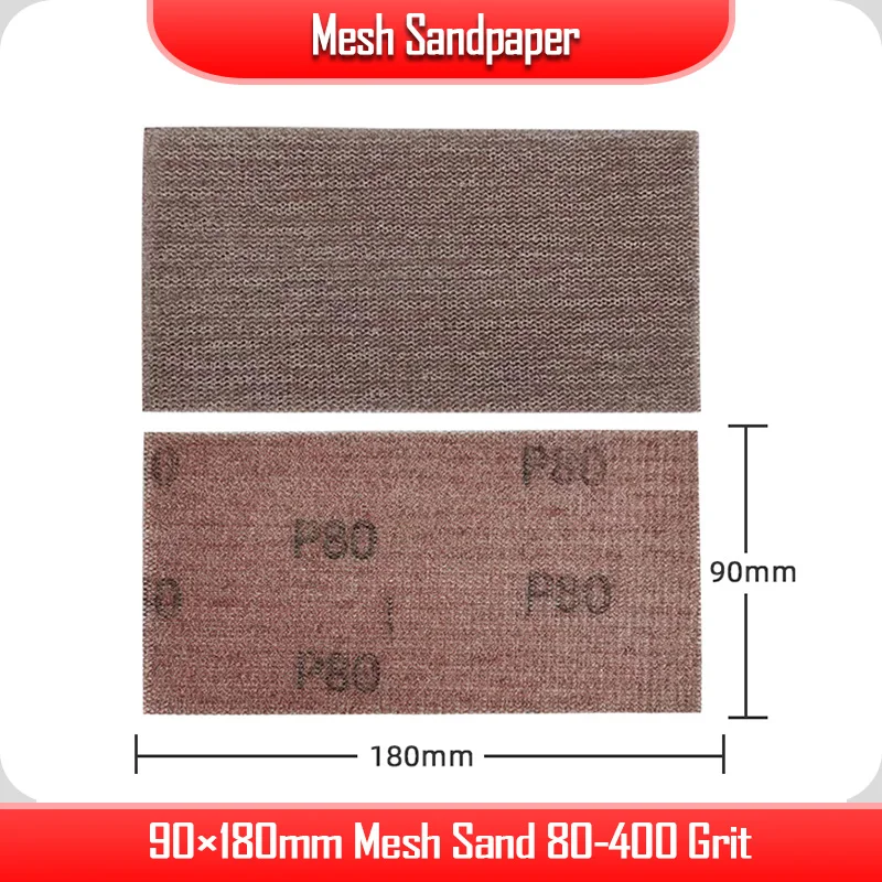 Mesh Sandpaper Rectangular Dry Abrasive Paper 90×180mm for FESTOOL /Mirka etc Sander 80-400 Grit Back Fleece