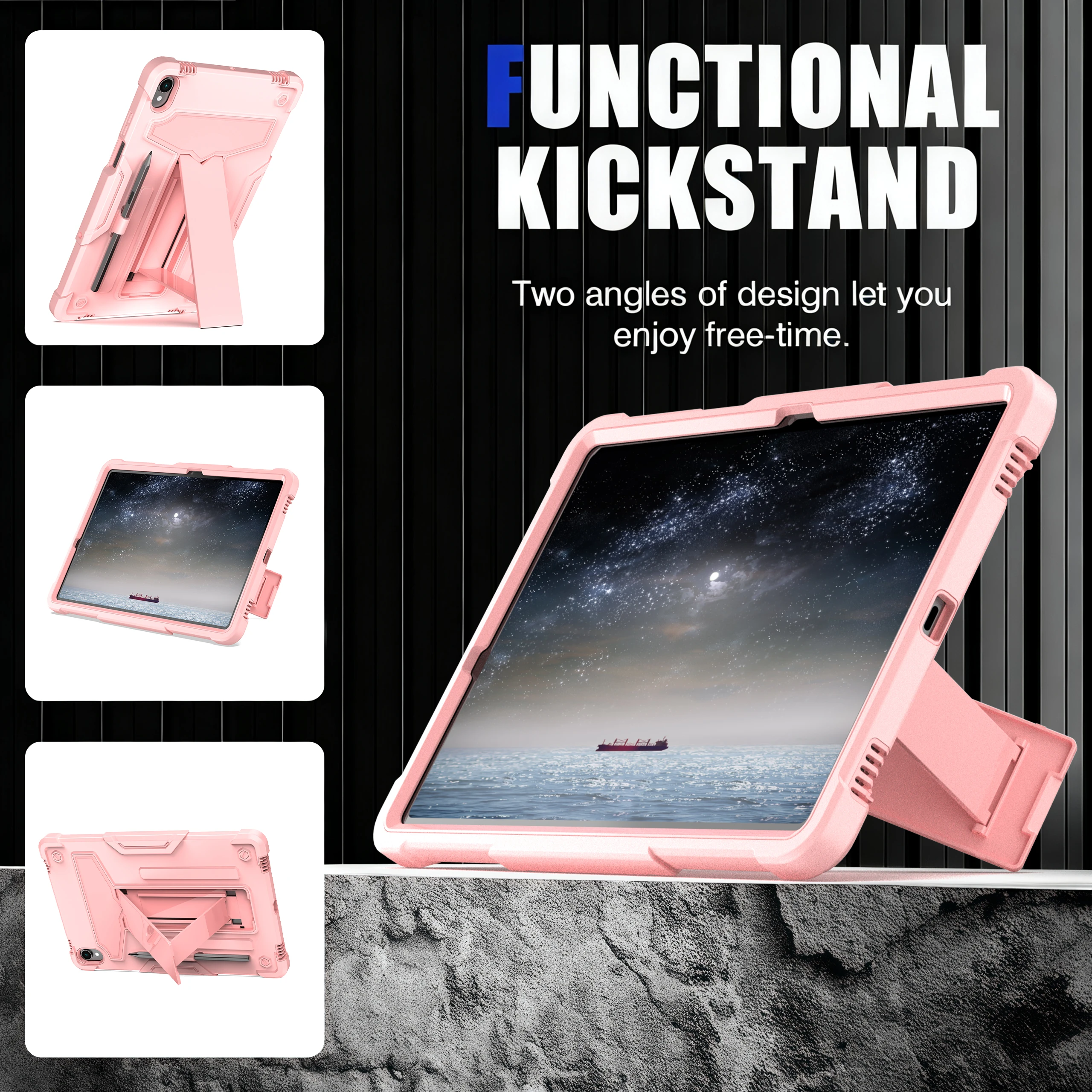 

Hybrid Case For Samsung Galaxy Tab S11 2025 11.0 inch SM-X730 X736B Built-in Kickstand Armor Cover Shockproof 3-Layers Protect