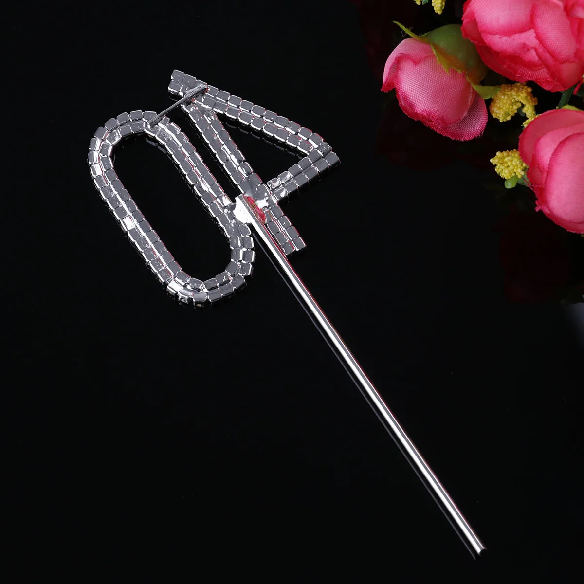 

40 Cake Insert Floral Arrangement Decorations Wedding Toppers Rhinestones Diamond Anniversary Cupcake 40 Birthday Charming