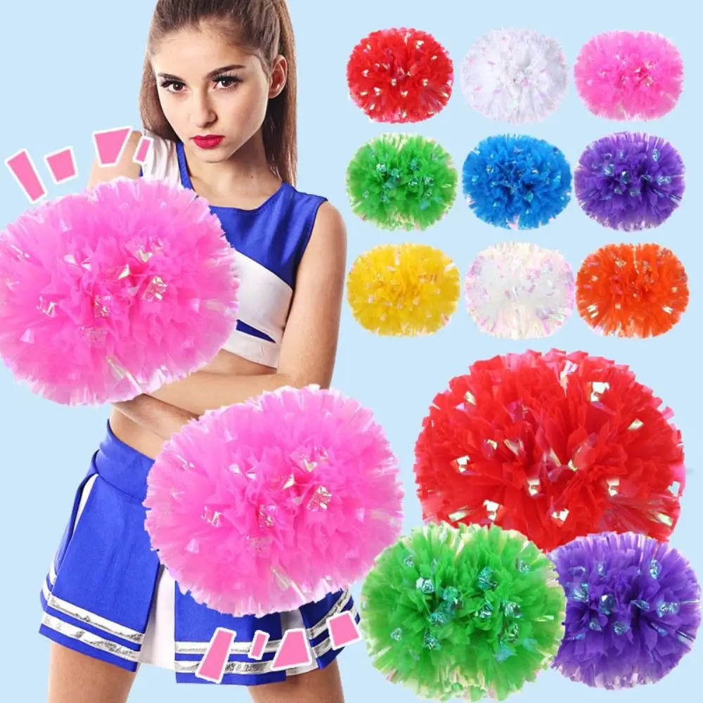 High Quality 9 Colors 25cm Game Pompoms Cheap Practical Pompoms Cheerleading Cheering Flower Ball Sports Match Supplies