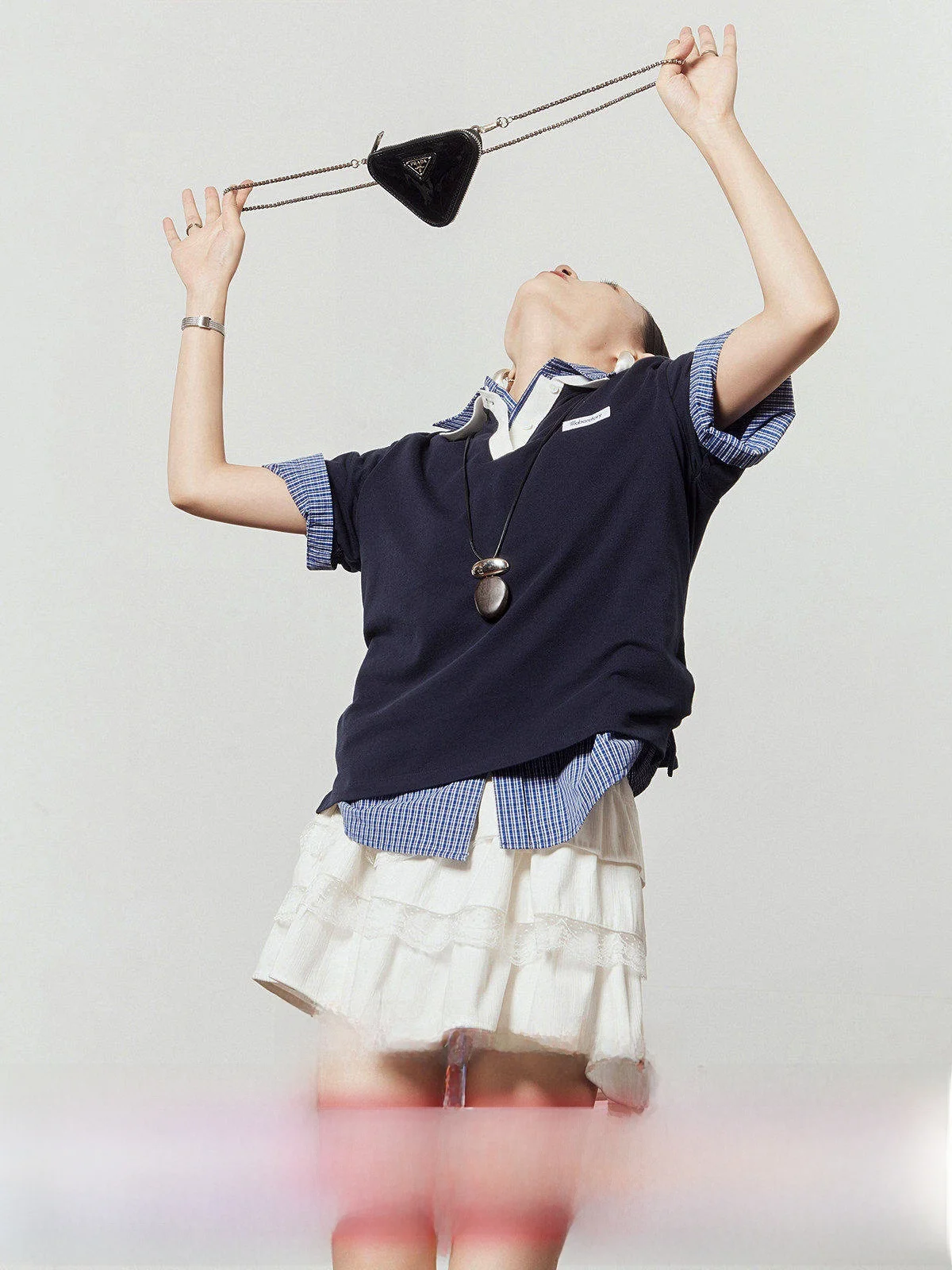 

Blue Ne T-irt Women's Summer New Sle Naval Wind ort Sve Color Blo Loose Fit Commute Sle Korean Version